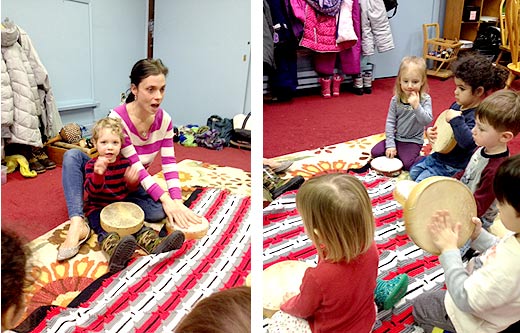 Music enrichment for nursery school kids at Watchung Co-op in Montclair